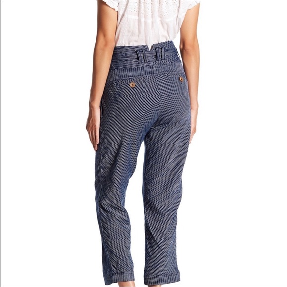 Free People Cropped Striped Pants 0 - Picture 2 of 6